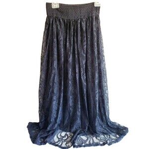 Me 2 Magic Black Lace Maxi Skirt Women’s Boho Elastic Waist Witchy Romantic M